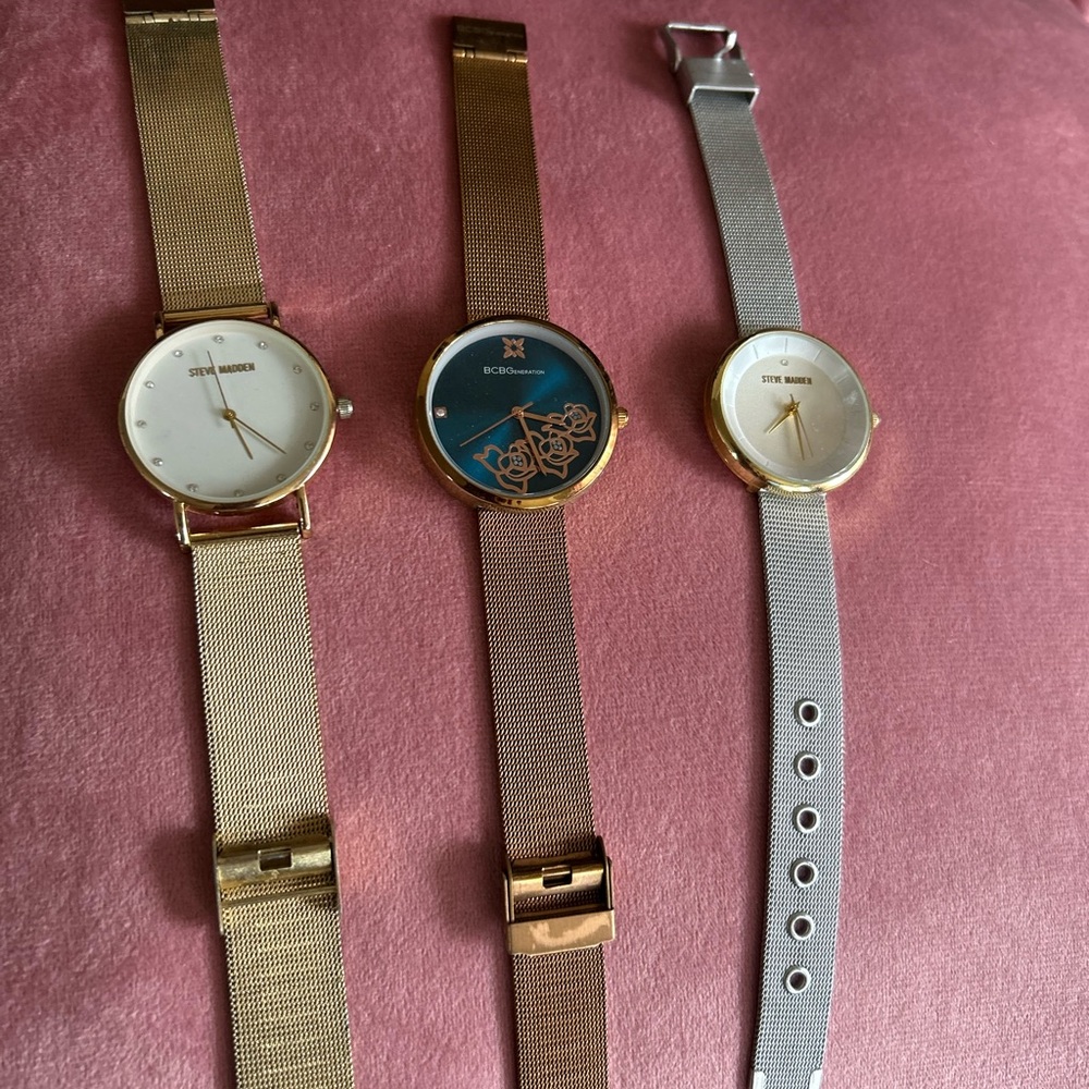 Stylish Gold and Silver Watch Trio